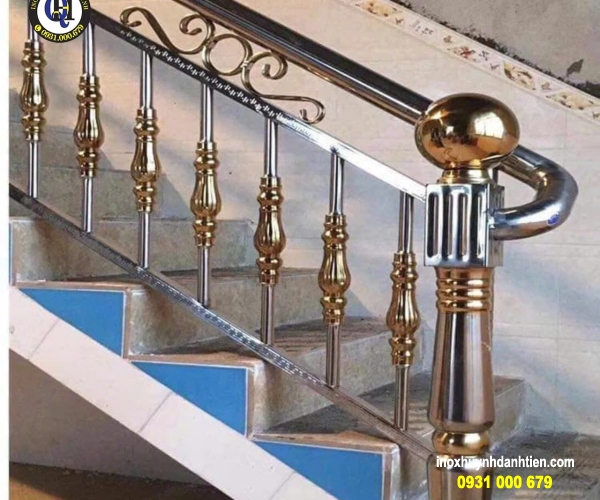 Cầu Thang Inox Mạ PVD Phú Riềng – Phối Màu Với Nội Thất Hiện Đại