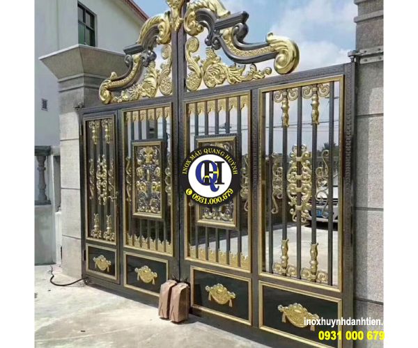 Cổng Inox Mạ PVD CNC Nhơn Trạch – Chọn Hoa Văn Theo Bản Vẽ Nhà