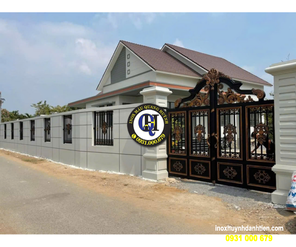 Đặt Làm Cổng Inox Sơn Nung Theo Bản Vẽ Tại Bù Đốp - Chuẩn Kiến Trúc‎