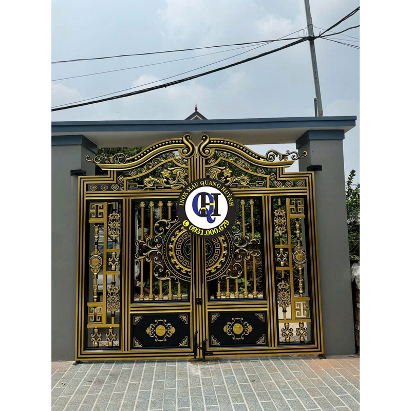 Cổng Inox Sơn Nung Kết Hợp CNC Tại Dĩ An – Mẫu Trang Trí Cao Cấp