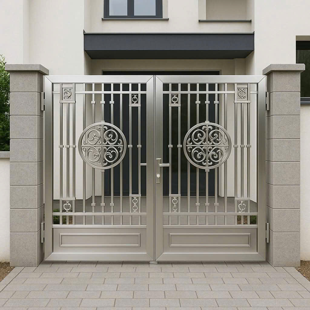 Mẫu Cửa Cổng Inox Mạ PVD Đẹp Cho Nhà Phố Hiện Đại quận 4