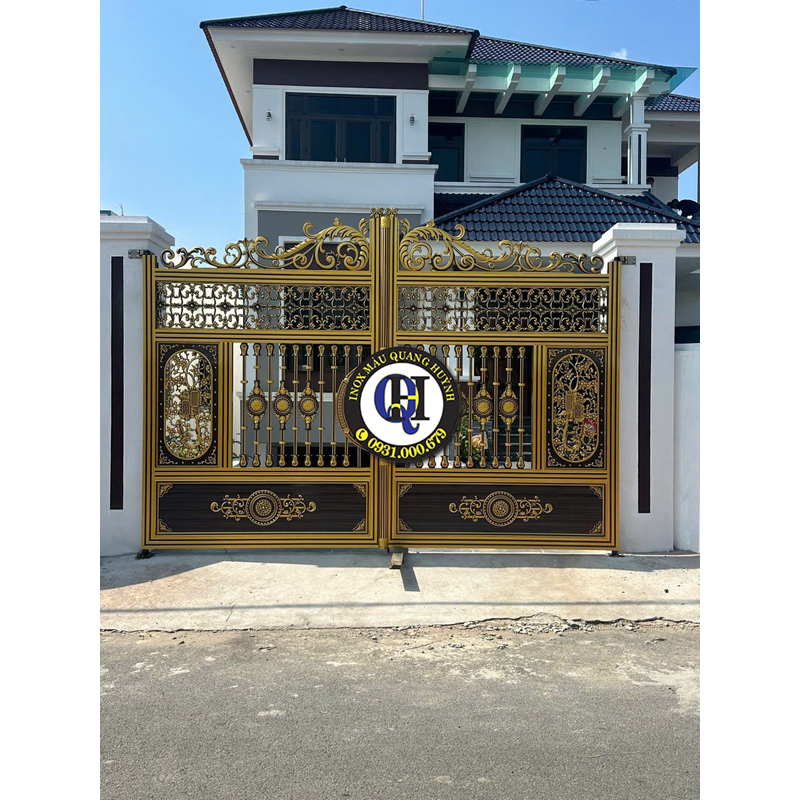 Cổng Inox Sơn Nung Cho Nhà Phố Cẩm Mỹ&nbsp; – Chọn Kiểu Mở Và Màu Sơn