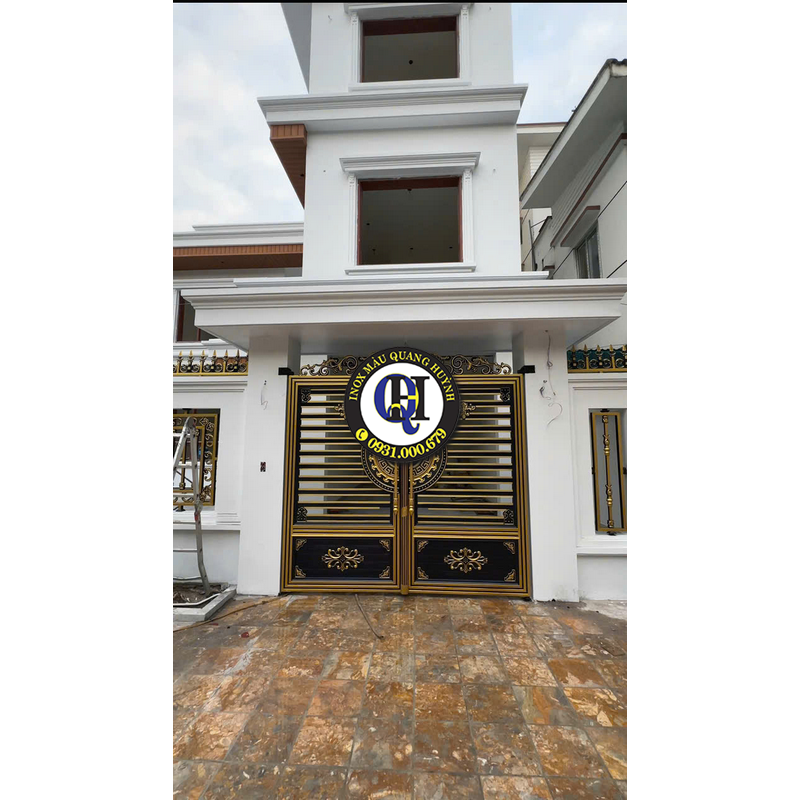 Làm Cổng Inox Sơn Nung Nhôm Đúc Bình Dương Theo Bản Vẽ Kiến Trúc