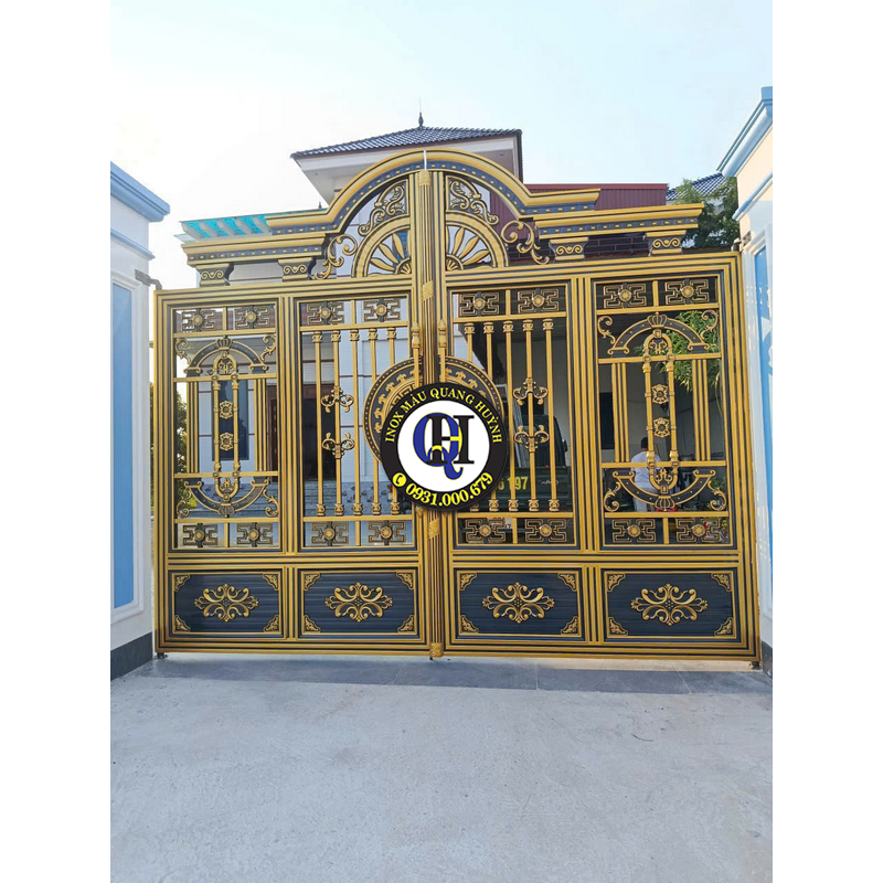 Làm Cổng Inox Sơn Nung Nhôm Đúc Bình Dương Theo Bản Vẽ Kiến Trúc